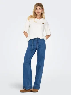 ONLJUICY-WAUW Hohe Taille Weiter Beinschnitt Jeans