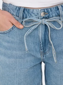ONLLUMI Mittlere Taille Weiter Beinschnitt Jeans-Shorts