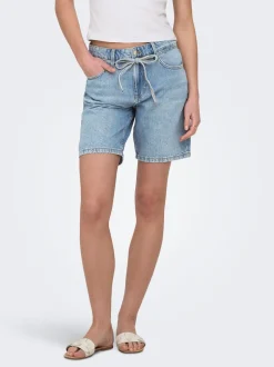 ONLLUMI Mittlere Taille Weiter Beinschnitt Jeans-Shorts