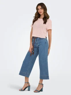 ONLMADISON Hohe Taille Weiter Beinschnitt Verkürzt Jeans