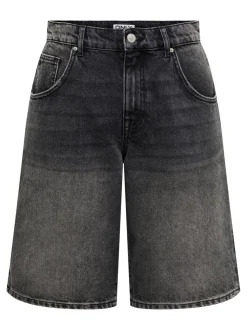 ONLMATE Mittlere Taille Baggy Fit Jeans-Shorts