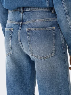 ONLMATE Mittlere Taille Baggy Fit Jeans-Shorts