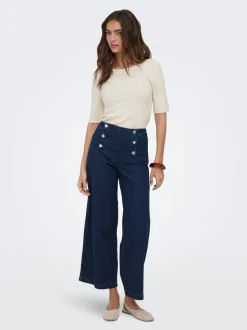 ONLNEW Hohe Taille Weite Passform - kurz geschnitten Verkürzt Jeans