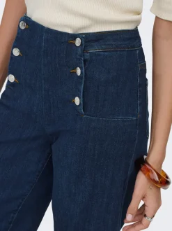 ONLNEW Hohe Taille Weite Passform - kurz geschnitten Verkürzt Jeans
