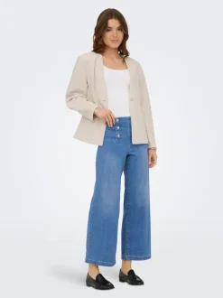 ONLNEW Hohe Taille Weite Passform - kurz geschnitten Verkürzt Jeans