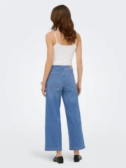 ONLNEW Hohe Taille Weite Passform - kurz geschnitten Verkürzt Jeans