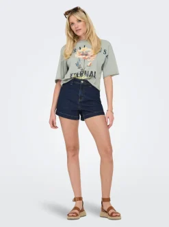 ONLPARIS Hohe Taille Normal geschnitten Jeans-Shorts