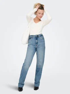 ONLRILEY Hohe Taille Gerade geschnitten Jeans