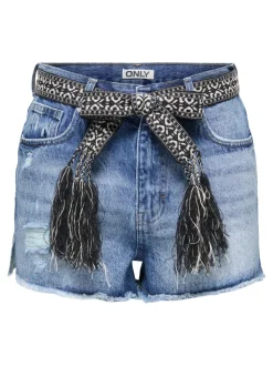 ONLROBYN Sehr hohe Taille Gerade geschnitten Jeans-Shorts