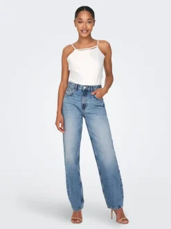 ONLROBYN Hohe Taille Gerade geschnitten Jeans