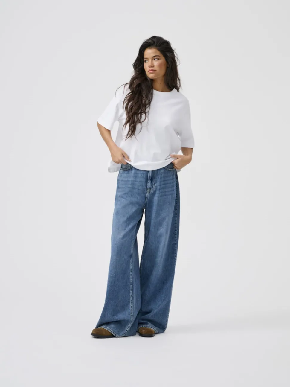 ONLSILKY Hohe Taille Weiter Beinschnitt Jeans