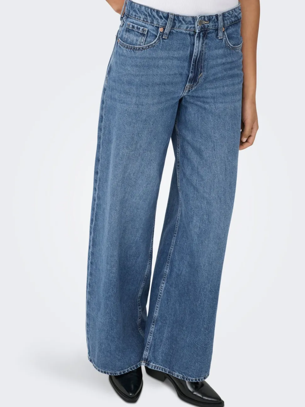 ONLSILKY Hohe Taille Weiter Beinschnitt Jeans