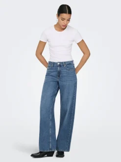 ONLSILKY Hohe Taille Weiter Beinschnitt Jeans