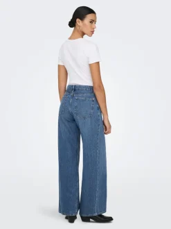 ONLSILKY Hohe Taille Weiter Beinschnitt Jeans