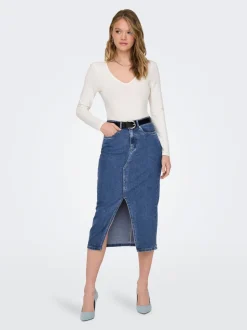 ONLSIRI Denim Jeansrock Midirock