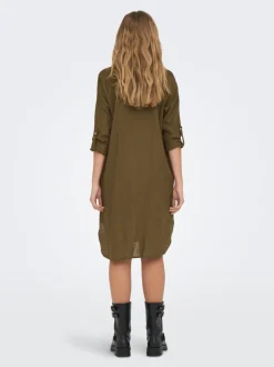 ONLTOKYO Leinen Midikleid