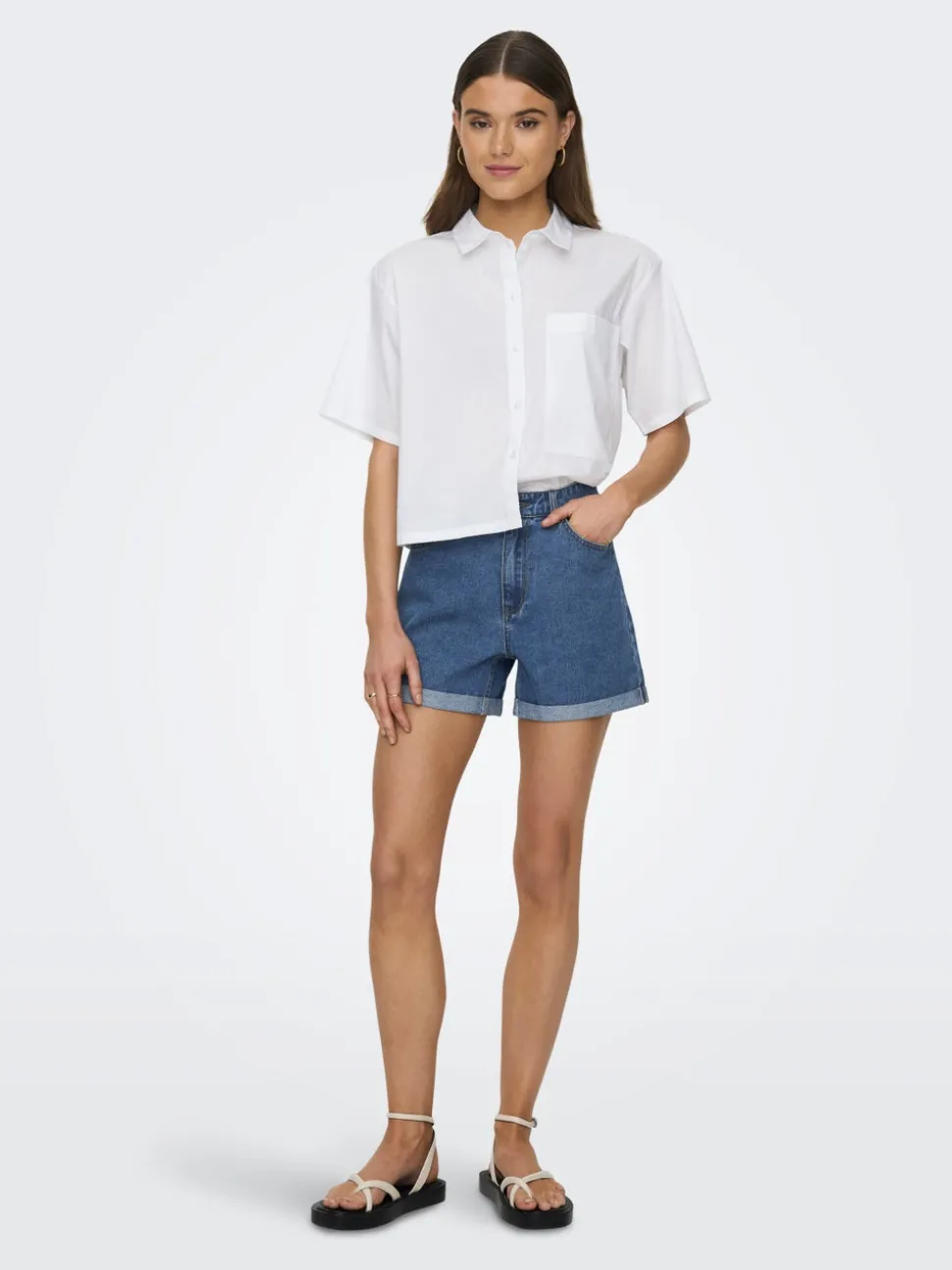ONLVEGA Hohe Taille Normal geschnitten Jeans-Shorts