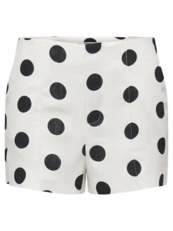 ONLVIESTA Hohe Taille Normal geschnitten Leinen Lässige Shorts