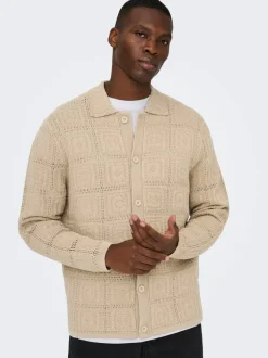 ONSBART Gestricktes Poloshirt