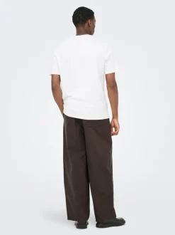 ONSDAVES Weiter Beinschnitt Leinen Hose
