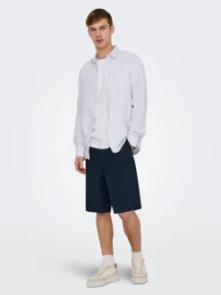 ONSDAVES Weiter Beinschnitt Leinen Shorts