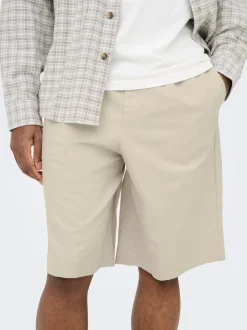 ONSDAVES Weiter Beinschnitt Leinen Shorts