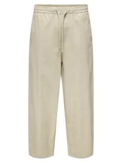 ONSDAVES Weiter Beinschnitt Leinen Hose