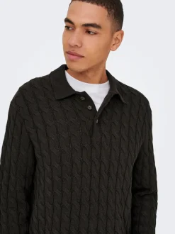 ONSKICKER Gestricktes Poloshirt