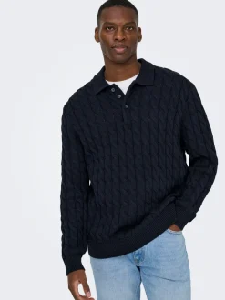 ONSKICKER Gestricktes Poloshirt