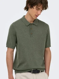 ONSLOUI Gestricktes Poloshirt