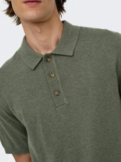 ONSLOUI Gestricktes Poloshirt