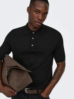 ONSLOUI Gestricktes Poloshirt