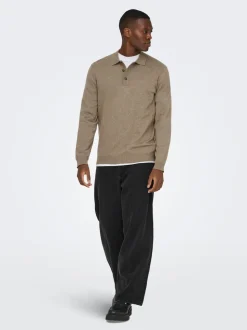 ONSLOUI Gestricktes Poloshirt
