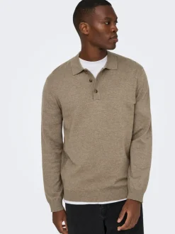 ONSLOUI Gestricktes Poloshirt
