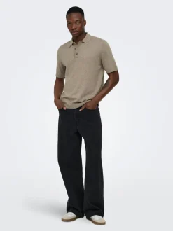 ONSLOUI Gestricktes Poloshirt