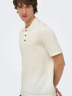ONSMOON Gestricktes Poloshirt