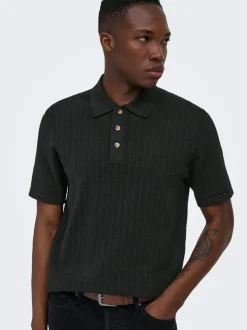 ONSMOON Gestricktes Poloshirt