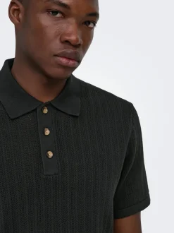 ONSMOON Gestricktes Poloshirt