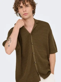 ONSTHIAGO Gestricktes Polo-Hemd