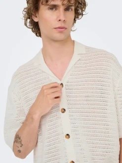 ONSTHIAGO Gestricktes Polo-Hemd