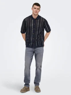 ONSTOBBY Gestricktes Poloshirt