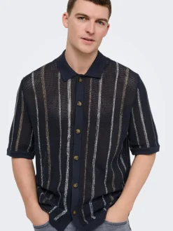 ONSTOBBY Gestricktes Poloshirt
