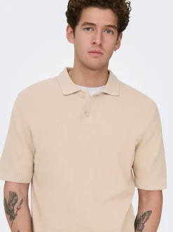 ONSTONY Gestricktes Poloshirt