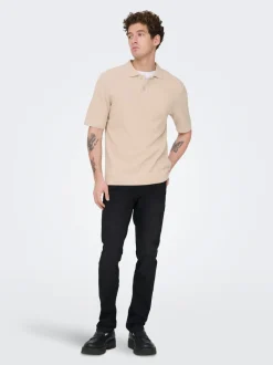 ONSTONY Gestricktes Poloshirt