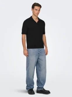 ONSTRAVIS Gestricktes Poloshirt
