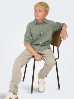 OSJCAIDEN Leinen Hemd